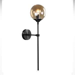 Brooklyn NYC Inspired Modern Minimalist Lighting Amber Glass Globe Wall Sconce
